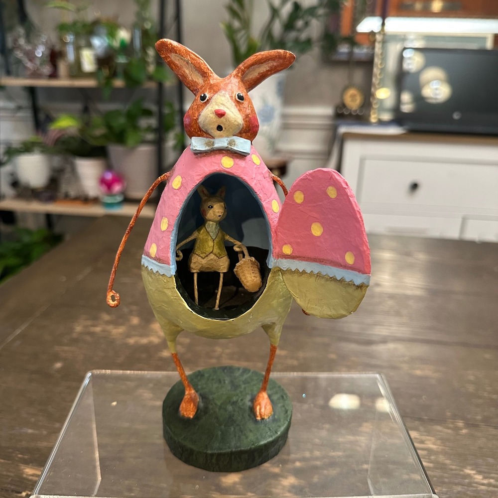 Lori Mitchell Easter Peek-a-Boo Bunny Figurine Esc Trading Co Retired 8 inch
